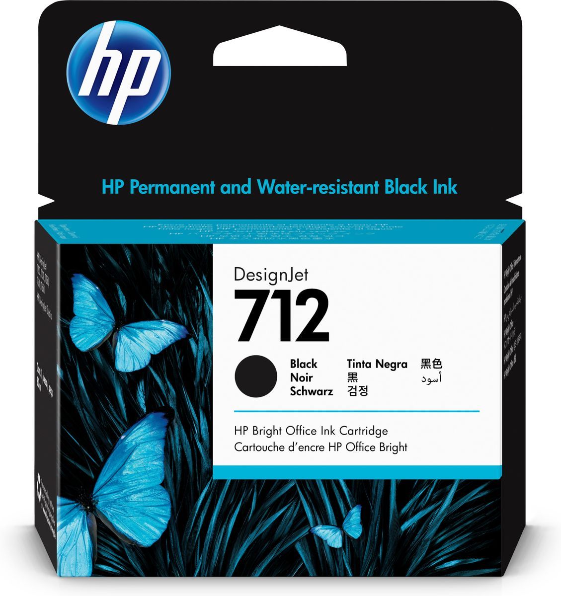 HP Cartuccia di inchiostro nero originale DesignJet 712 da 80 ml [3ED71A]