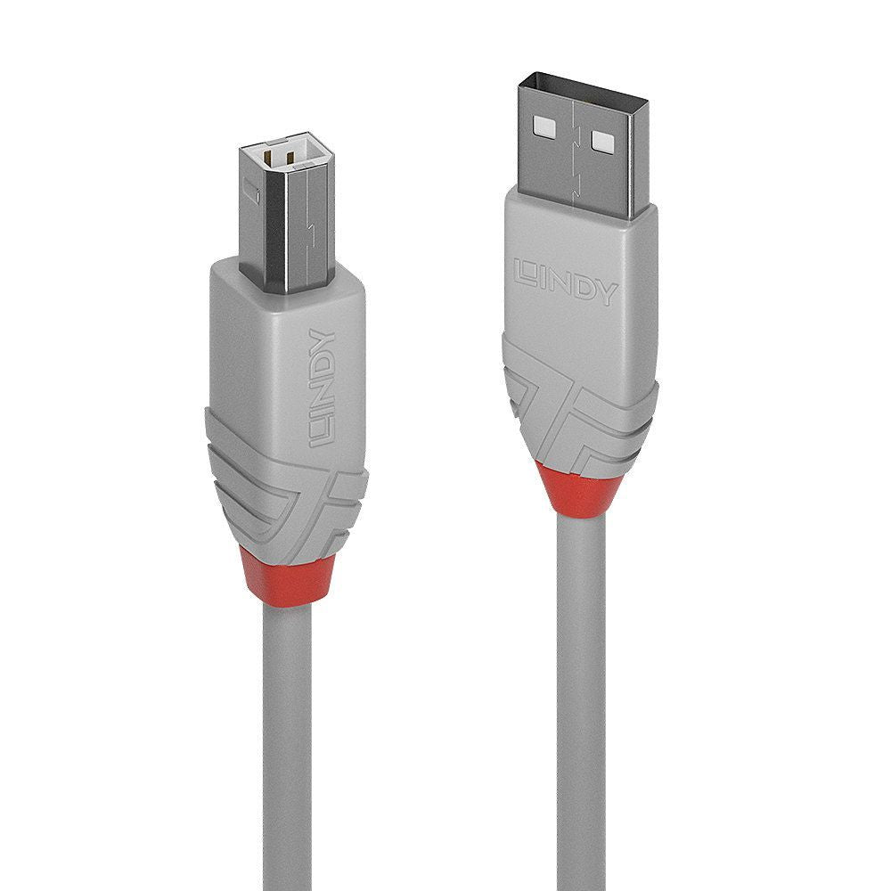 Lindy 36683 cavo USB 2 m USB 2.0 USB A USB B Grigio [LINDY36683]