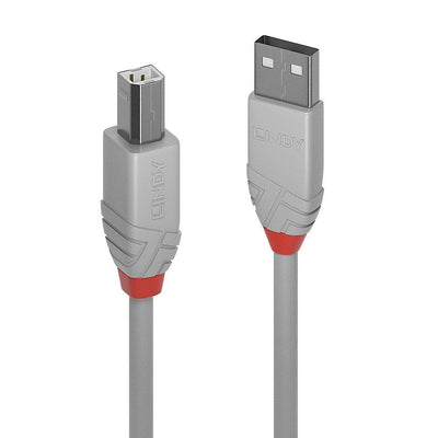 Lindy 36683 cavo USB 2 m USB 2.0 USB A USB B Grigio [LINDY36683]
