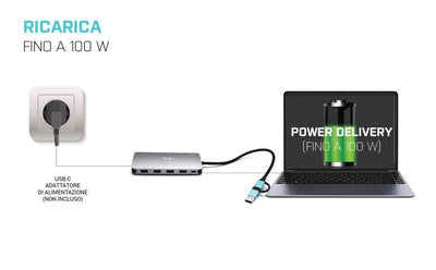 i-tec USB 3.0 USB-C/Thunderbolt 3x Display Metal Nano Dock with LAN + Power Delivery 100 W [CANANOTDOCKPD]
