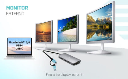 i-tec USB 3.0 USB-C/Thunderbolt 3x Display Metal Nano Dock with LAN + Power Delivery 100 W [CANANOTDOCKPD]