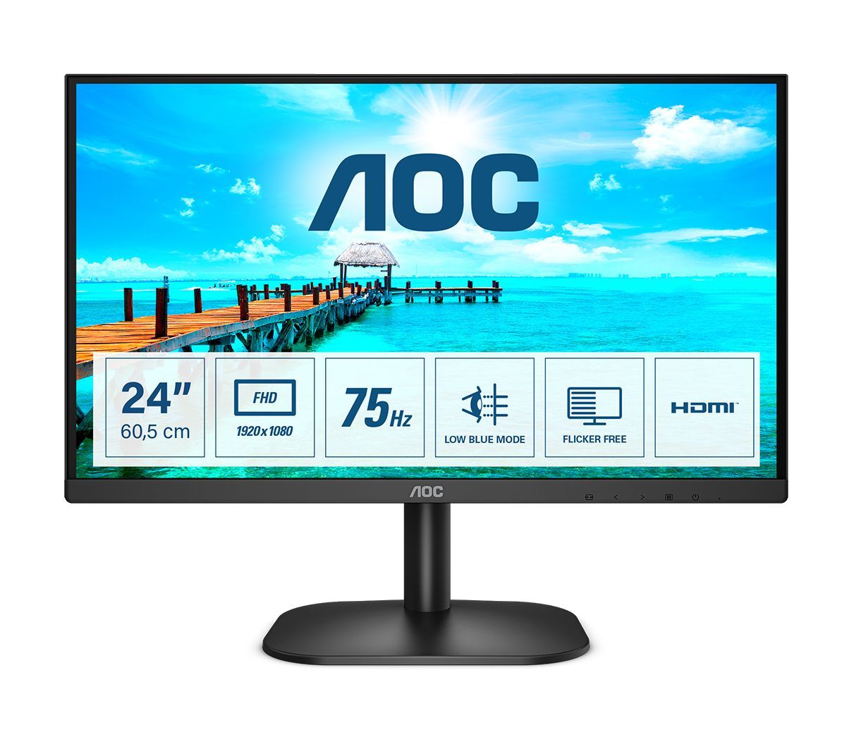 AOC B2 24B2XHM2 Monitor PC 60,5 cm (23.8") 1920 x 1080 Pixel Full HD LCD Nero [24B2XHM2] - ITPartners