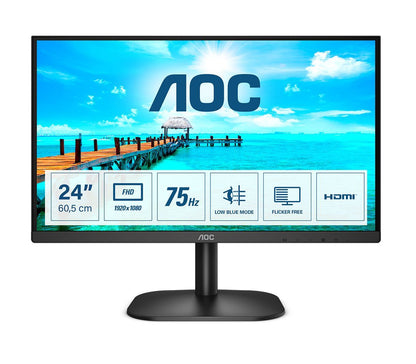 AOC B2 24B2XHM2 Monitor PC 60,5 cm (23.8") 1920 x 1080 Pixel Full HD LCD Nero [24B2XHM2] - ITPartners