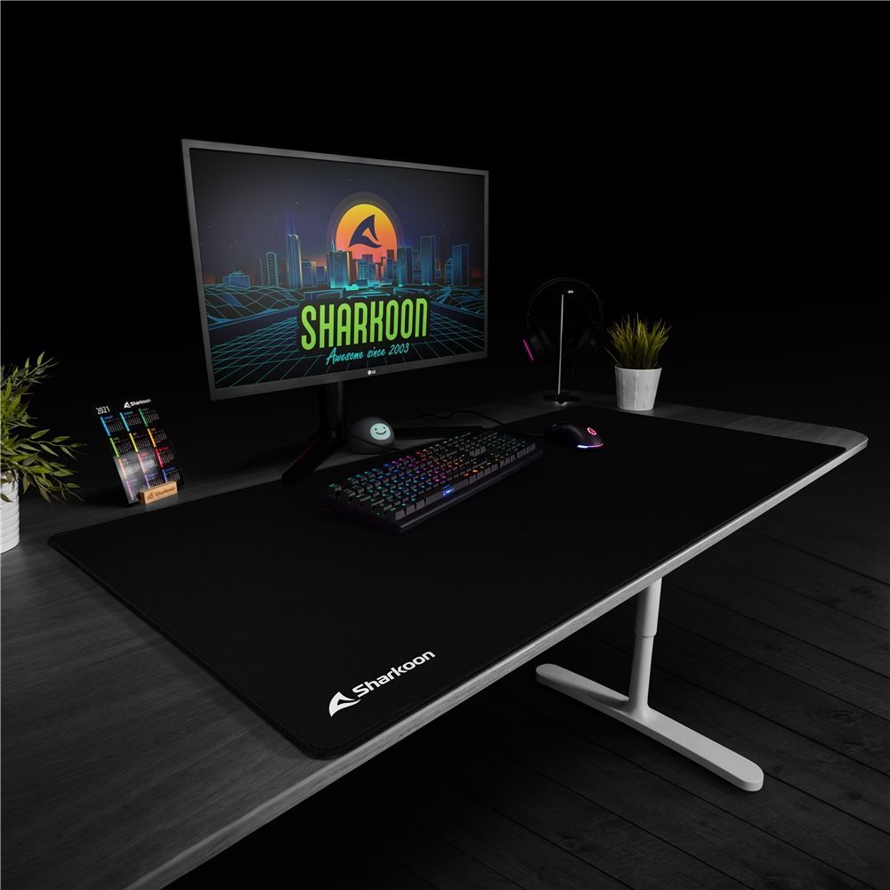 Sharkoon 1337 V2 Big Tappetino per mouse per gioco da computer Nero [1337V2BIG]