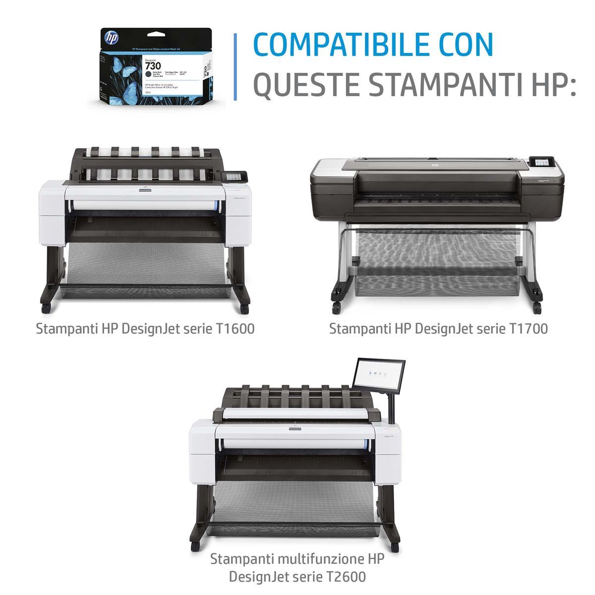 HP Cartuccia di inchiostro grigio DesignJet 730 da 300 ml [P2V72A]