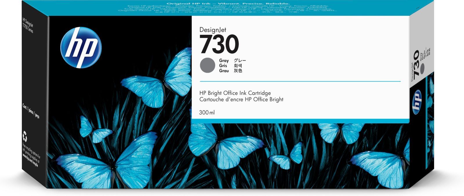 HP Cartuccia di inchiostro grigio DesignJet 730 da 300 ml [P2V72A]