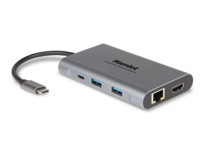 Hamlet HDKC-PD400D replicatore di porte e docking station per laptop Cablato USB 3.2 Gen 1 (3.1 Gen 1) Type-C Grigio [HDKC-PD400D]