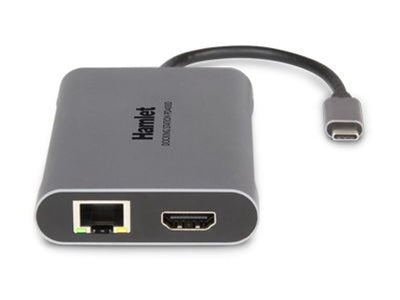 Hamlet HDKC-PD400D replicatore di porte e docking station per laptop Cablato USB 3.2 Gen 1 (3.1 Gen 1) Type-C Grigio [HDKC-PD400D]