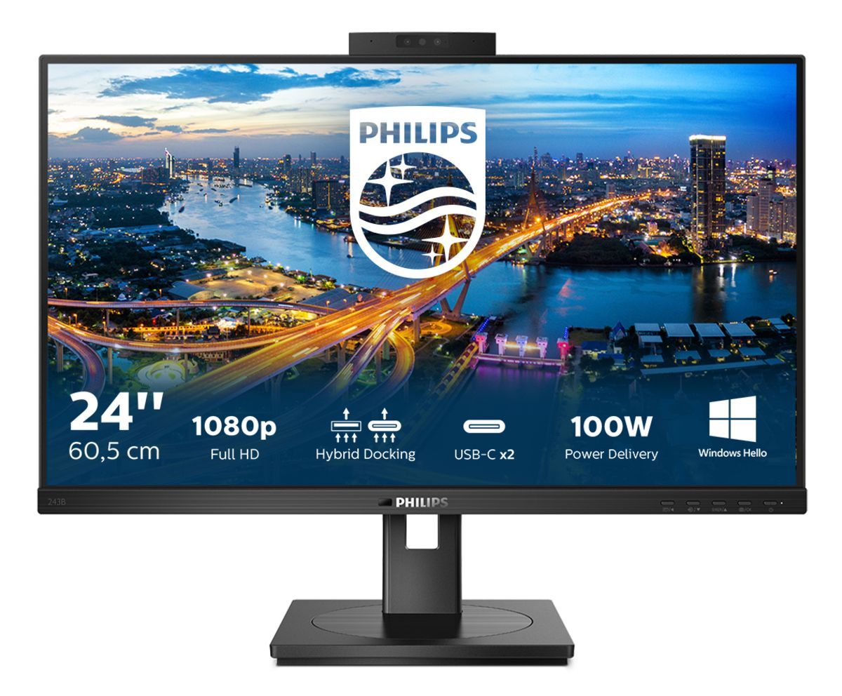 Philips B Line 243B1JH/00 Monitor PC 60,5 cm (23.8") 1920 x 1080 Pixel Full HD LCD Nero [243B1JH/00]