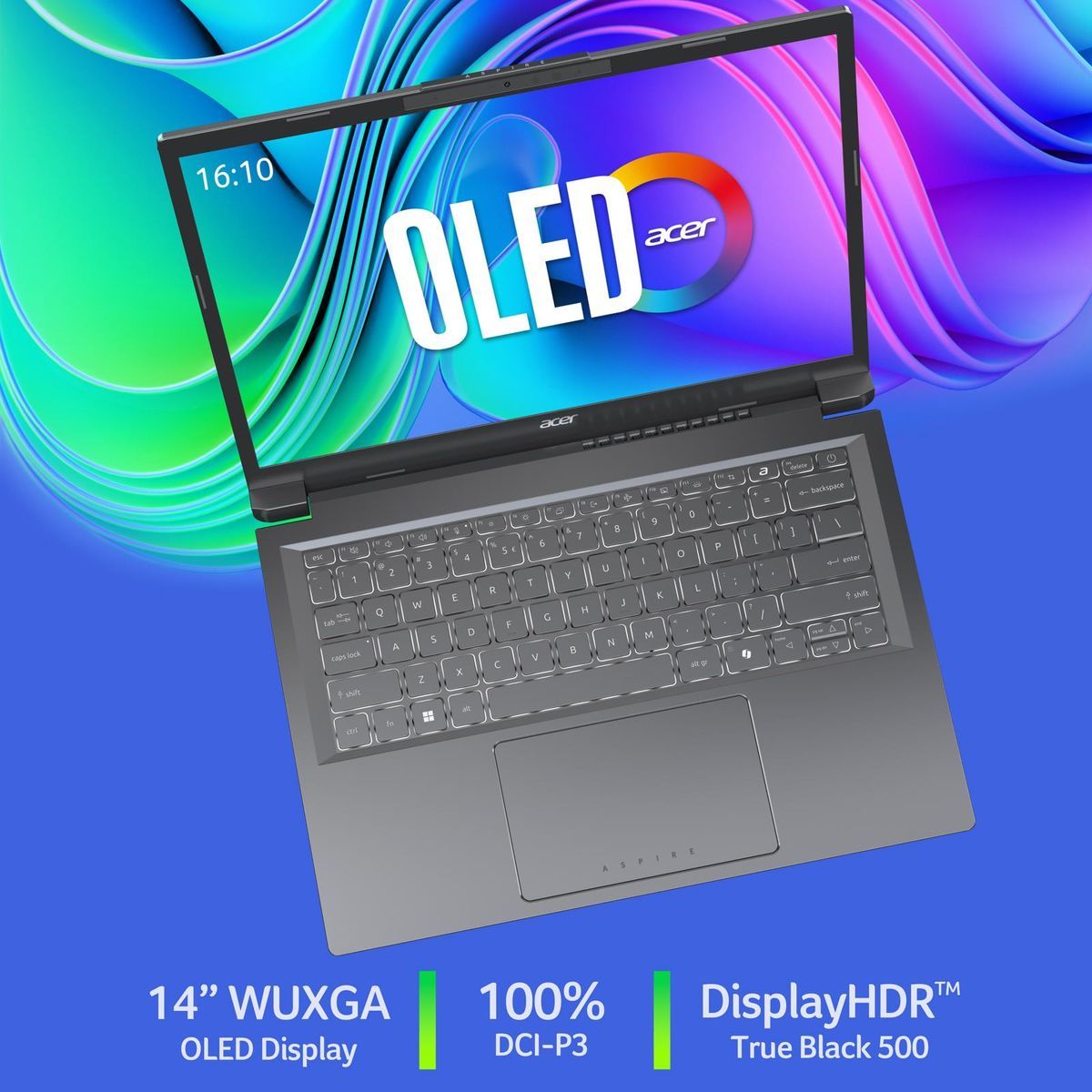 Acer Aspire 14 AI Intel Core Ultra 5 226V Computer portatile 35,6 cm (14") WUXGA 16 GB DDR5-SDRAM 512 GB SSD Wi-Fi 6E (802.11ax) Windows 11 Home Italiano Grigio [NX.JFVET.001]