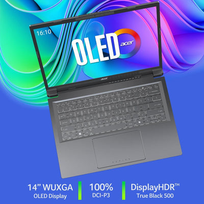 Acer Aspire 14 AI Intel Core Ultra 5 226V Computer portatile 35,6 cm (14") WUXGA 16 GB DDR5-SDRAM 512 GB SSD Wi-Fi 6E (802.11ax) Windows 11 Home Italiano Grigio [NX.JFVET.001]
