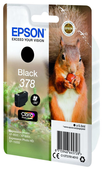 Epson Squirrel Inchiostro nero singolo Claria Photo HD Scoiattolo 378 [C13T37814010]
