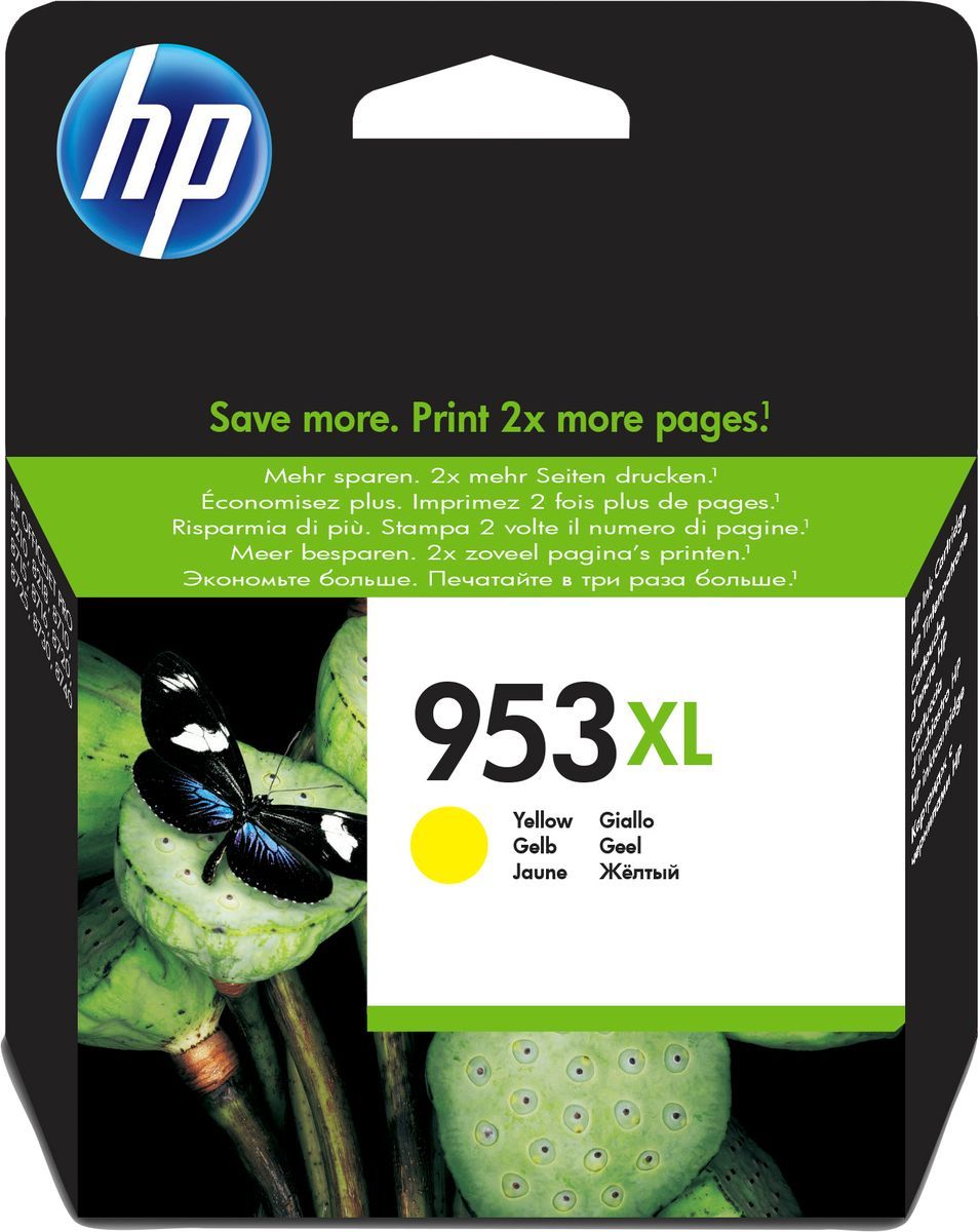 HP 953XL Yellow Original Ink Cartridge cartuccia d'inchiostro Giallo 20 ml [F6U18AE#BGX]