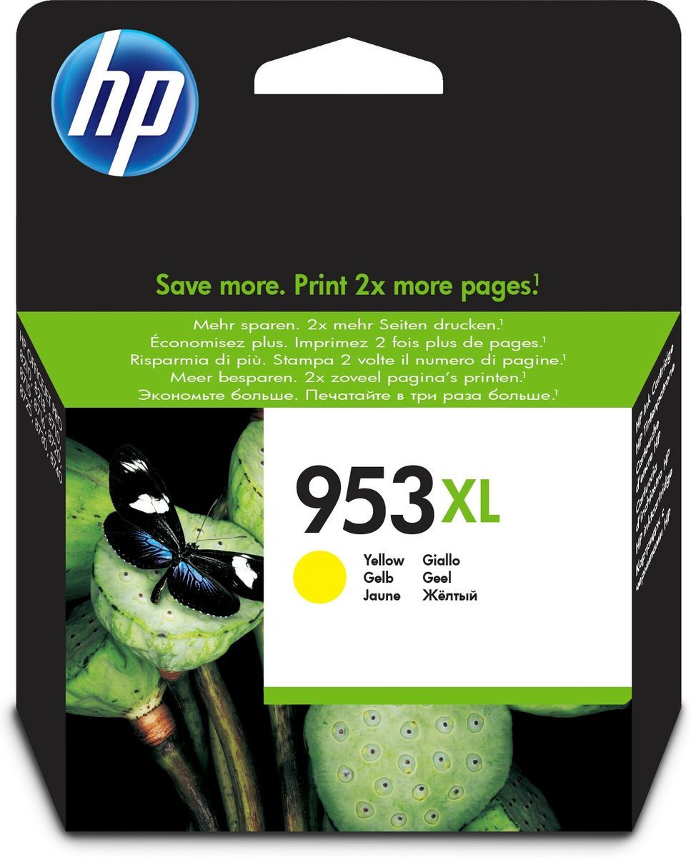 HP 953XL Yellow Original Ink Cartridge cartuccia d'inchiostro Giallo 20 ml [F6U18AE#BGX]