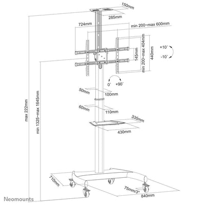 Neomounts PLASMA-M1900E Carrello TV 37-70" - ruotabile [PLASMA-M1900E]