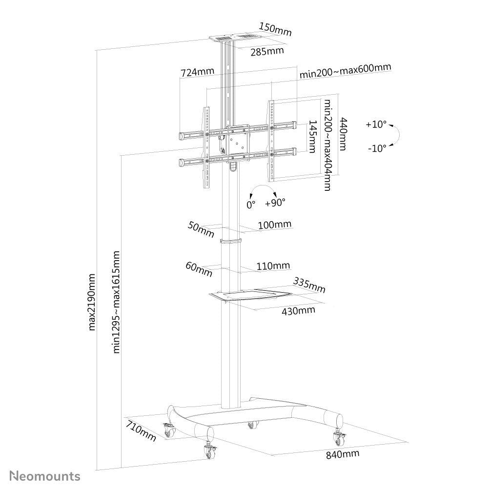 Neomounts PLASMA-M1900E Carrello TV 37-70" - ruotabile [PLASMA-M1900E]