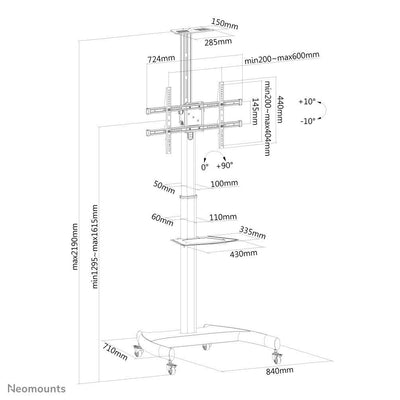 Neomounts PLASMA-M1900E Carrello TV 37-70" - ruotabile [PLASMA-M1900E]