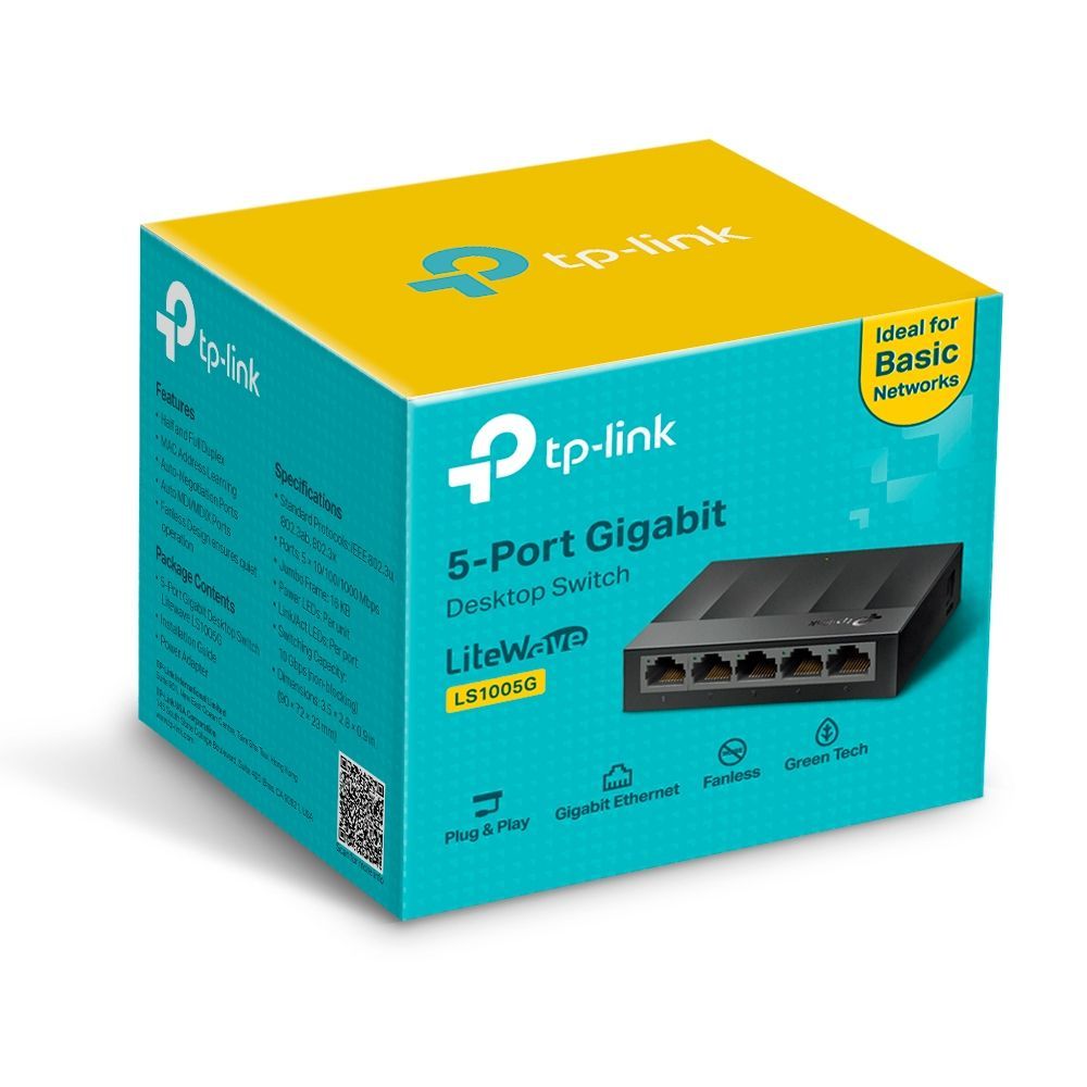 TP-Link LS1005G switch di rete Non gestito Gigabit Ethernet (10/100/1000) Nero [LS1005G]