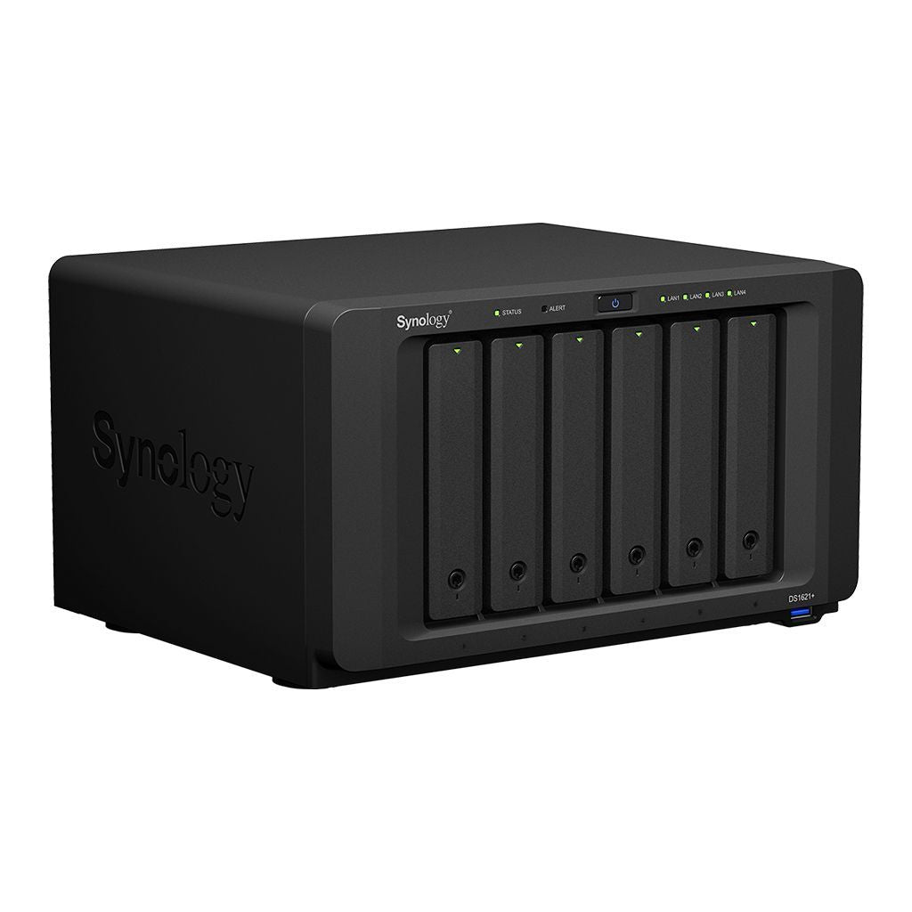 Synology DiskStation DS1621+ server NAS e di archiviazione Desktop Ryzen Embedded V1500B 4 GB DDR4 0 TB DiskStation Manager Nero [DS1621+]