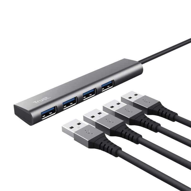 Trust Halyx Hub a 4 porte USB 3.2 Gen 1 - Grigio [24947]