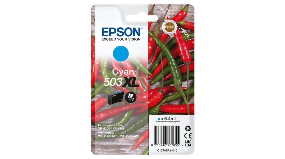 Epson 503XL cartuccia d'inchiostro 1 pz Originale Resa elevata (XL) Ciano [C13T09R24010]
