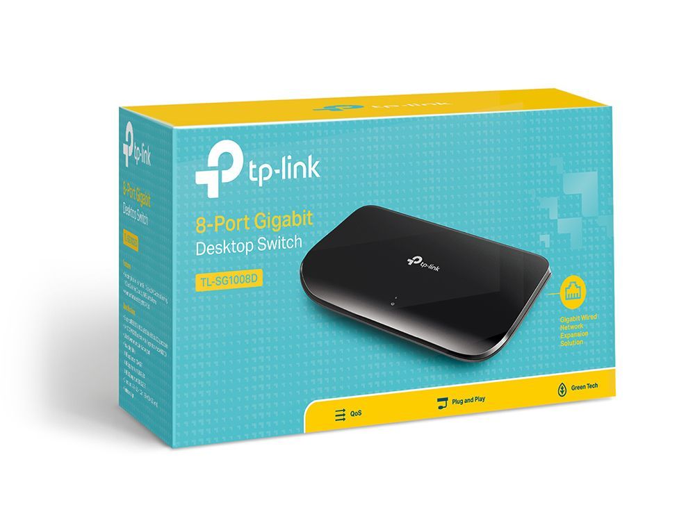 TP-Link TL-SG1008D switch di rete Non gestito Gigabit Ethernet (10/100/1000) Nero [TL-SG1008D]