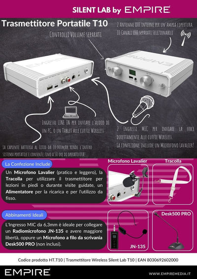Empire Media HT.KIT30 cuffia e auricolare Con cavo e senza cavo A Padiglione Studio Nero [HT.KIT30]