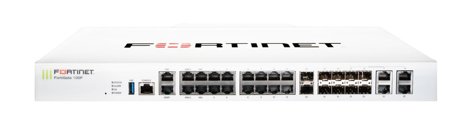 Fortinet FortiGate 100F firewall (hardware) 1U 20 Gbit/s [FG-100F]