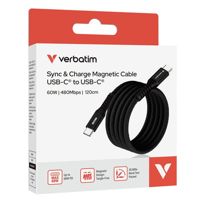 VERBATIM SYNC CHARGE USB-C 60W MAGNETIC 1,2M BLACK [31859]