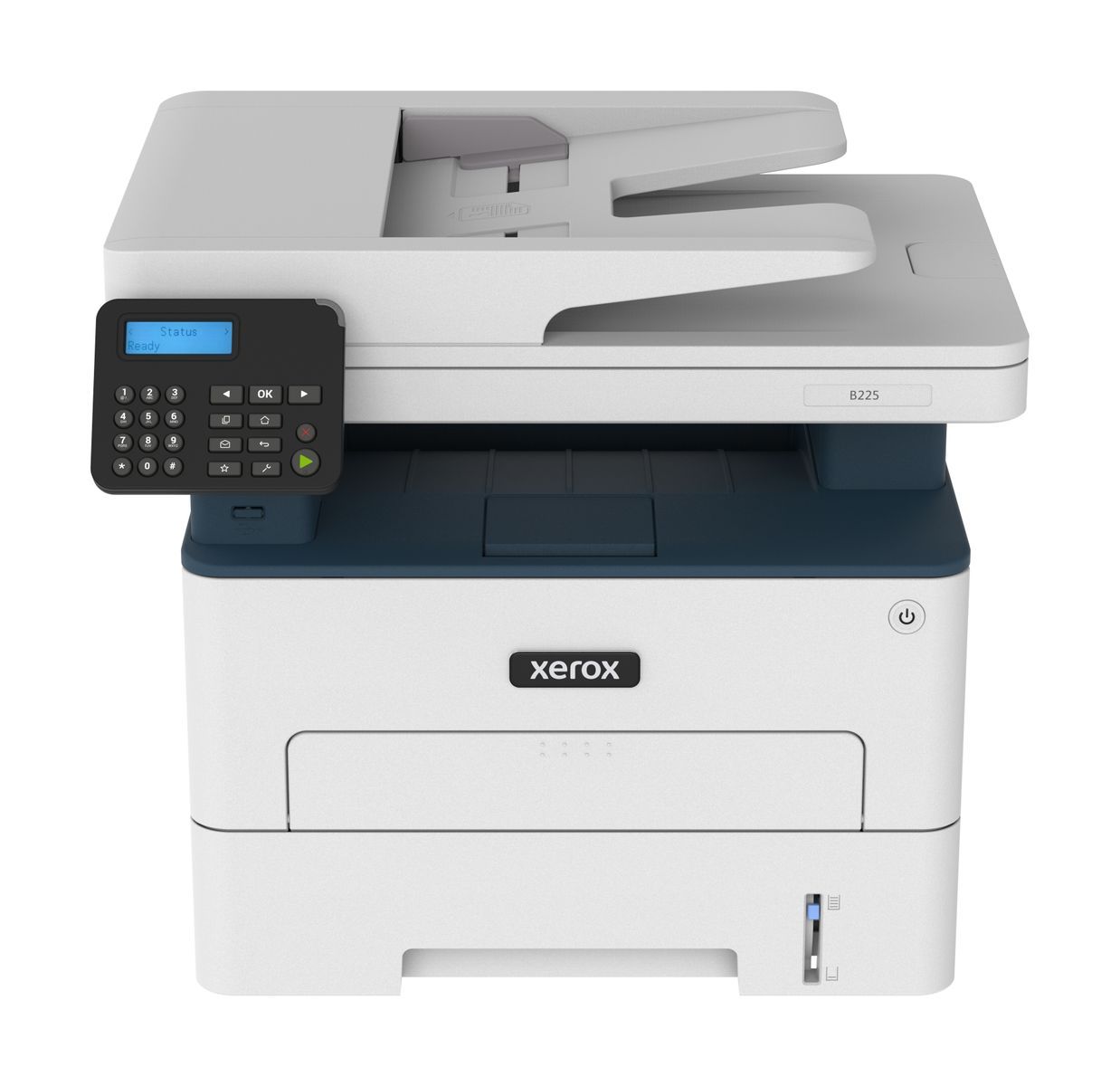 Xerox B225 A4 34 ppm Copia/Stampa/Scansione wireless con stampa fronte/retro PS3 PCL5e/6 ADF 2 vassoi Totale 251 fogli [B225V_DNI]