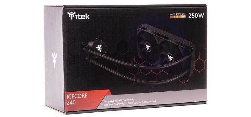 itek ICECORE 240 Processore Kit di raffreddamento a liquido 12 cm Nero 1 pz [ITLCICB240]