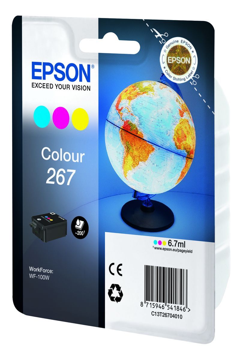 Epson Globe Singlepack Colour 267 ink cartridge [C13T26704010]