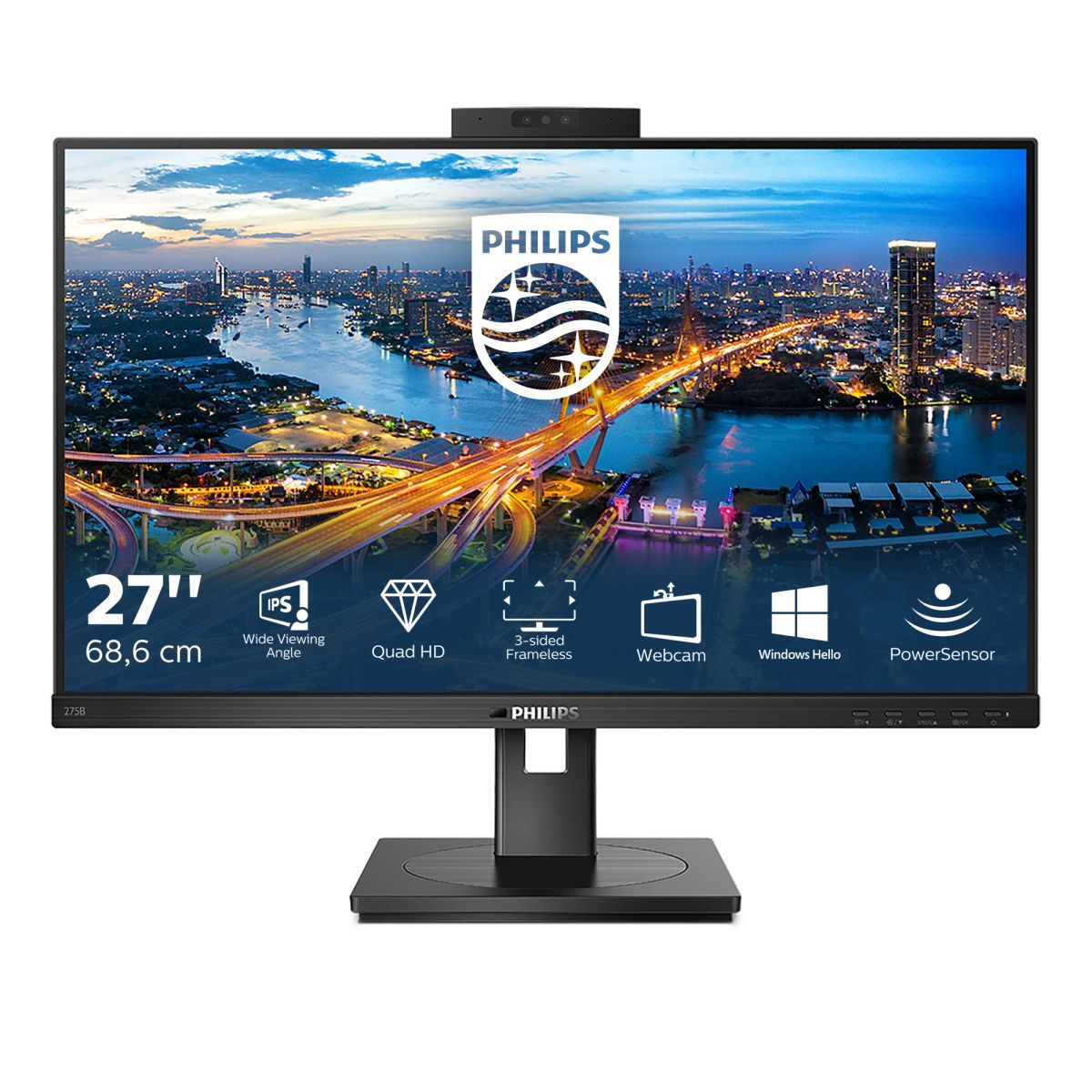 Philips B Line 275B1H/00 Monitor PC 68,6 cm (27") 2560 x 1440 Pixel 2K Ultra HD LED Nero [275B1H/00]