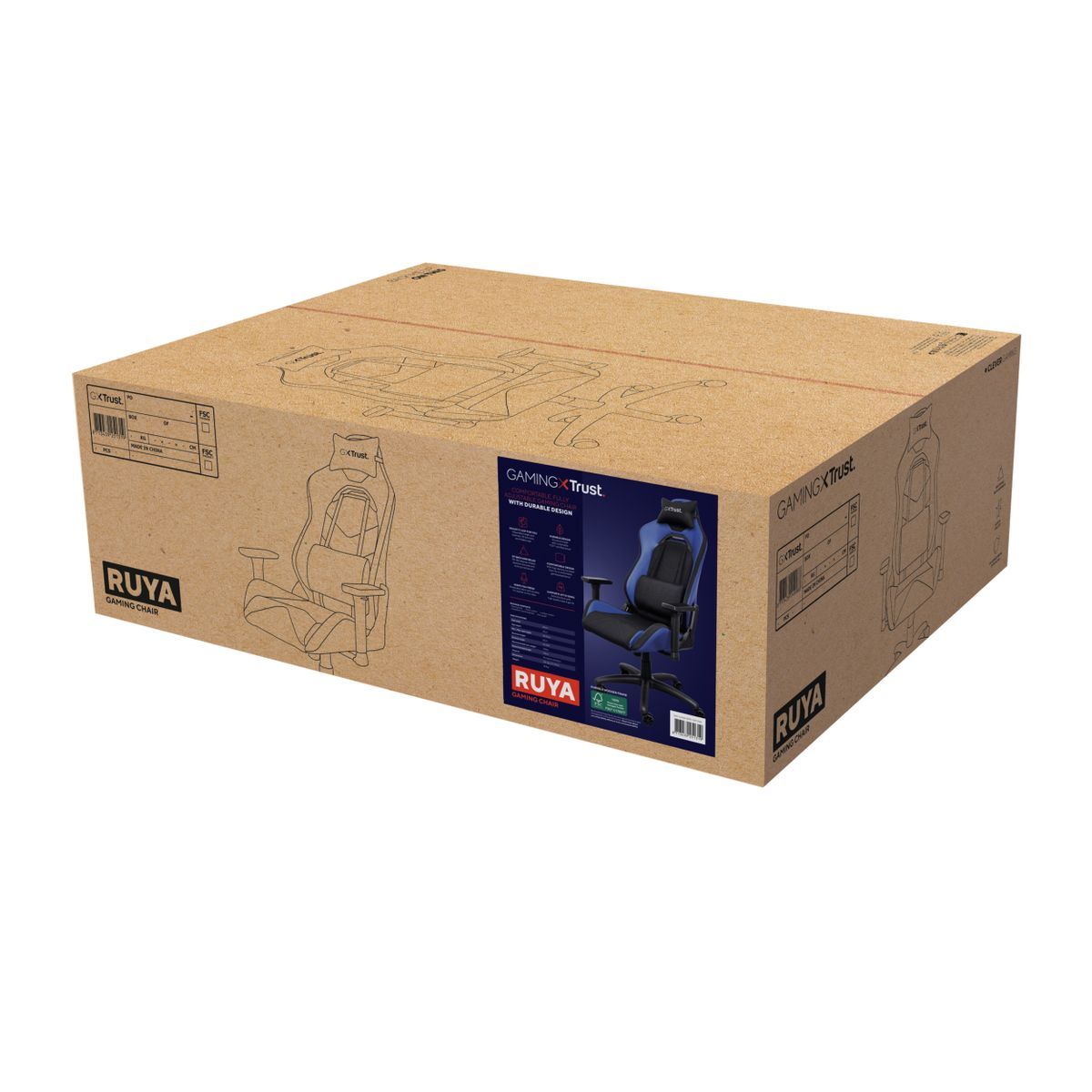 Trust GXT 714 RUYA Sedia per gaming universale Nero, Blu [25131-TRUST]