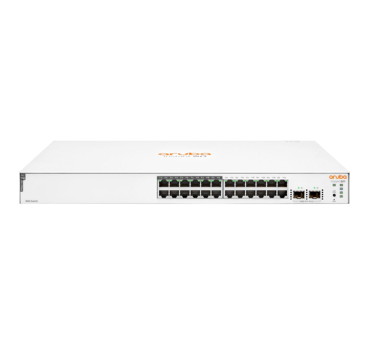 HPE Aruba Networking Aruba Instant On 1830 24G 12p Class4 PoE 2SFP 195W Gestito L2 Gigabit Ethernet (10/100/1000) Supporto Power over Ethernet (PoE) 1U [JL813A#ABB]