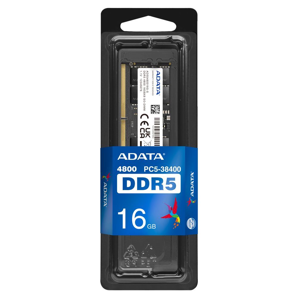 ADATA Premier memoria 16 GB 1 x 16 GB DDR5 262-pin SO-DIMM Data Integrity Check (verifica integrità dati) [AD5S480016G-S]