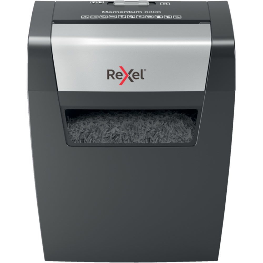 Rexel Momentum X308 distruggi documenti Taglio a particelle Nero, Grigio [2104570EU]