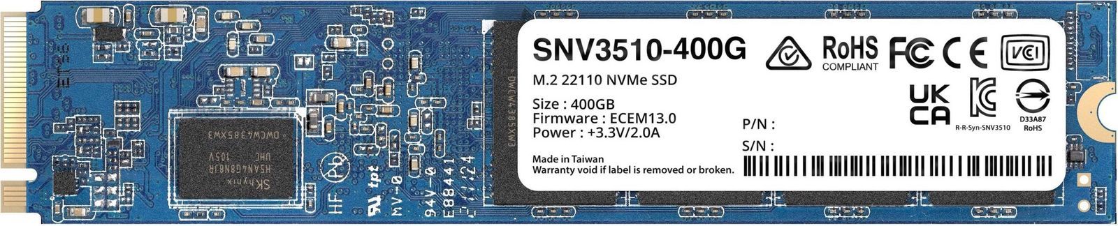 Synology SNV3510 400 GB M.2 PCI Express 3.0 NVMe [SNV3510-400G]