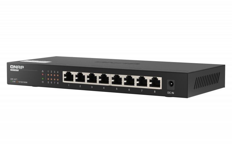 QNAP QSW-1108-8T switch di rete Non gestito 2.5G Ethernet (100/1000/2500) Nero [QSW-1108-8T]