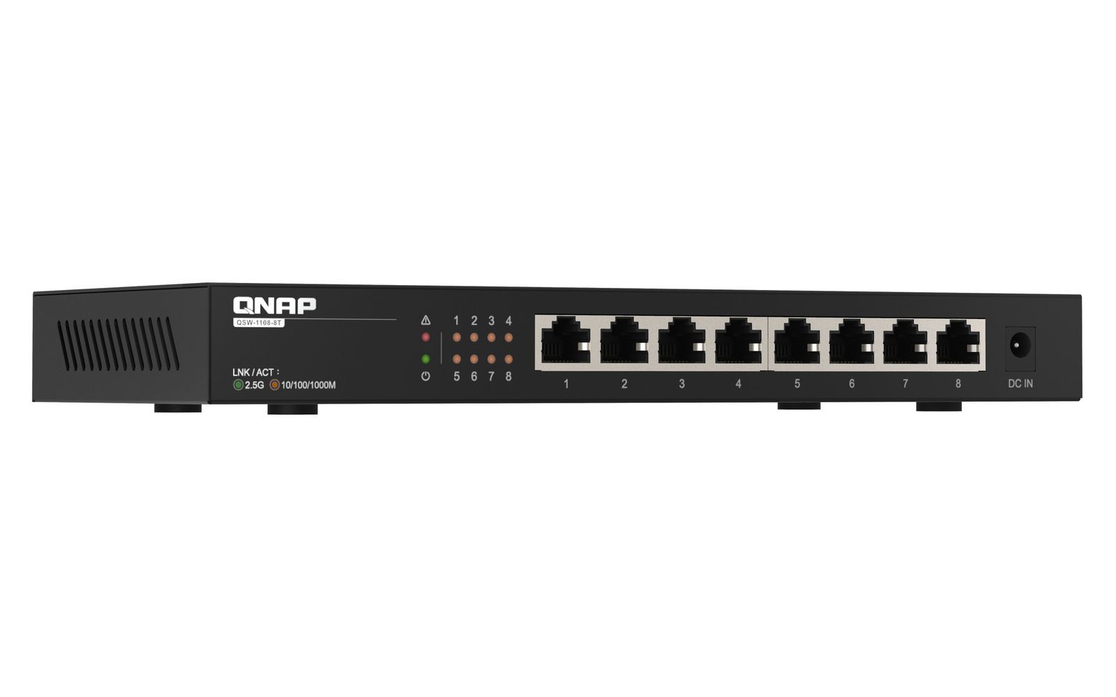 QNAP QSW-1108-8T switch di rete Non gestito 2.5G Ethernet (100/1000/2500) Nero [QSW-1108-8T]