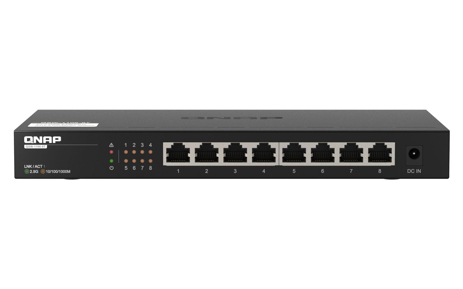 QNAP QSW-1108-8T switch di rete Non gestito 2.5G Ethernet (100/1000/2500) Nero [QSW-1108-8T]