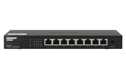 QNAP QSW-1108-8T switch di rete Non gestito 2.5G Ethernet (100/1000/2500) Nero [QSW-1108-8T]
