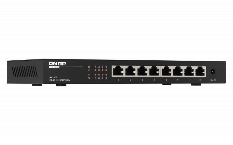 QNAP QSW-1108-8T switch di rete Non gestito 2.5G Ethernet (100/1000/2500) Nero [QSW-1108-8T]