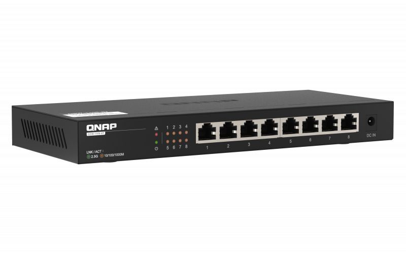 QNAP QSW-1108-8T switch di rete Non gestito 2.5G Ethernet (100/1000/2500) Nero [QSW-1108-8T]