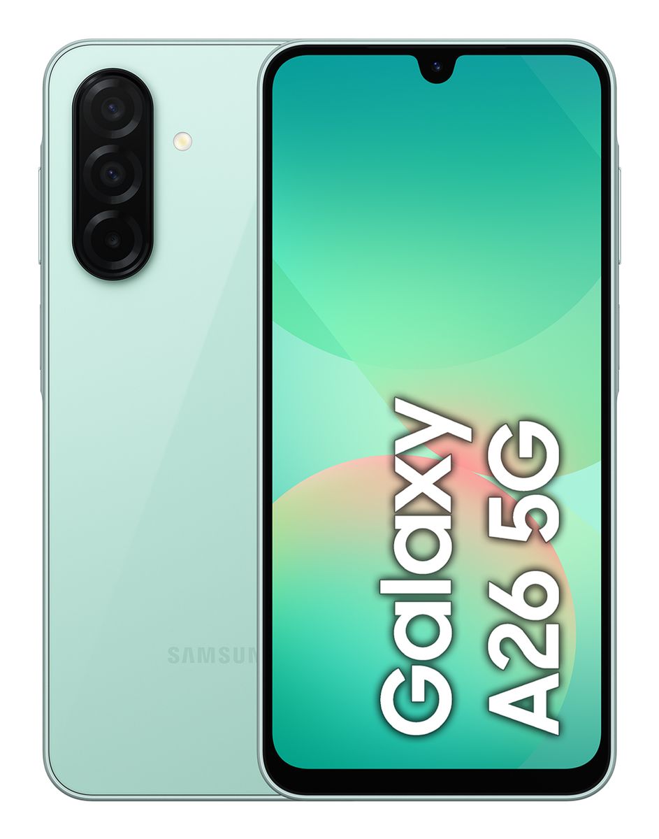 Samsung Galaxy A26 5G, Smartphone con Funzioni intelligenti, Display Super AMOLED 6.7, 6GB RAM, 128GB, Batteria 5.000 mAh, memoria espandibile, Mint [SM-A266BLGBEUE]