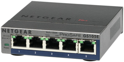 NETGEAR GS105E-200PES switch di rete Gestito L2/L3 Gigabit Ethernet (10/100/1000) Grigio [GS105E-200PES]