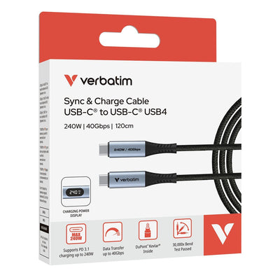 VERBATIM SYNC CHARGE CABLE USB-C 240W DISPLAY 1,2M [31849]