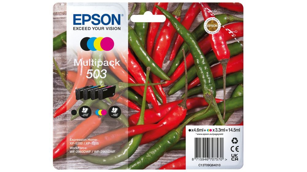 Epson 503 cartuccia d'inchiostro 4 pz Originale Resa standard Nero, Ciano, Magenta, Giallo [C13T09Q64010]