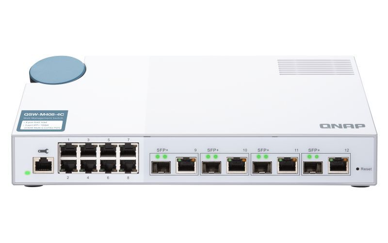 QNAP QSW-M408-4C switch di rete Gestito L2 Gigabit Ethernet (10/100/1000) Bianco [QSW-M408-4C]