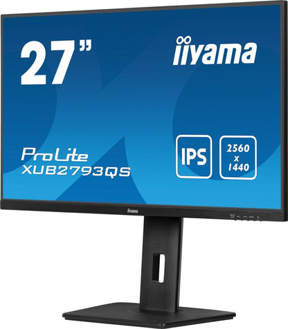 iiyama ProLite XUB2793QS-B7 Monitor PC 68,6 cm (27") 2560 x 1440 Pixel Quad HD LED Nero [XUB2793QS-B7]